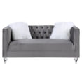 thumbnail image 3 of ACME HeiberoII Causeuse en Velours Capitonné avec 2 Coussins Gris, 3 of 8