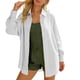 thumbnail image 1 of Craaazy Women's Relaxed Fit Collared Blouse, Solid Color Long Sleeve Button Down Top, Loose Comfy Cotton Casual Shirt for Spring & Fall Gifts, 1 of 5