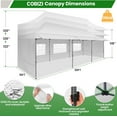 thumbnail image 3 of SANOPY 10x30 Outdoor Commercial Canopy, Waterproof and Sunshade Canopy with Awning Eaves for Street Commercial Event, Heavy Duty Pop Up Canopy, White, 3 of 8