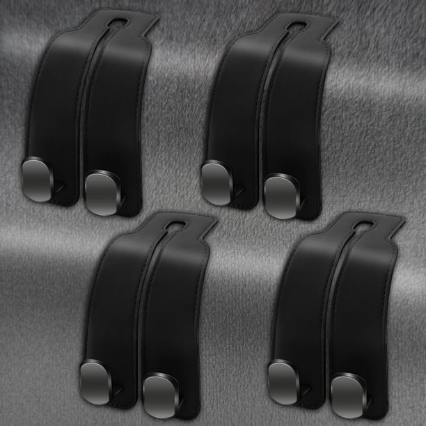 Ganchos para reposacabezas de coche Amelity para respaldo de asiento de coche (paquete de 4, negros)