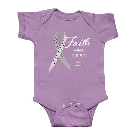 

Inktastic Faith Over Fear Blindness Awareness with Ribbon Gift Baby Boy or Baby Girl Bodysuit