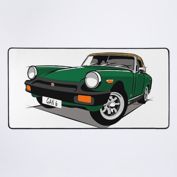 NUEVA alfombrilla de escritorio verde con parachoques de goma para MG Midget