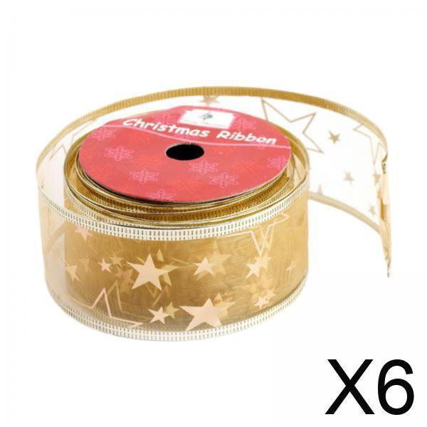 Cinta Navideña De 6 X 2024 Para Envolver Regalos, Para Decorar Paquetes De Regalo, Color Dorado