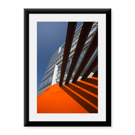 Framed Art Print, Low angle view of a modern building by Panoramic Images, 17-7/8" x 21-7/8"