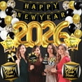 thumbnail image 6 of KatchOn, New Years Eve Party Supplies 2026 - Huge, Set of 76 | Black and Gold Happy New Year Banner, 2026 Balloon Numbers | New Year Foil Balloons, New Years Photo Booth Props | NYE Decorations 2026, 6 of 9