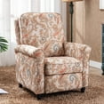thumbnail image 6 of JONPONY Manual Recliner Chair Push Back Upholstered Mid Century Armchair Fabric Sofa Home Theater Couches Wood Legs Home Living Room,Flower, 6 of 11