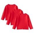 thumbnail image 1 of Gubotare Longues Chandail à Manches Garçons Garçons Chandails à Manches Longues Enfants T-Shirts à Col Rond Décontractés Ourlet Fendu Hauts d'Automne T-Shirts 3 Pcs Taille 8-10 (Rouge, 8-10 Ans), 1 of 9
