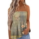 thumbnail image 1 of Playeras,Blusas y Tops,Ropa para Mujer Damas Camisetas Camiseta de tirantes sin mangas con estampado floral para mujer, cintura elástica plisada, sin espalda (Yellow, XXL), 1 of 4