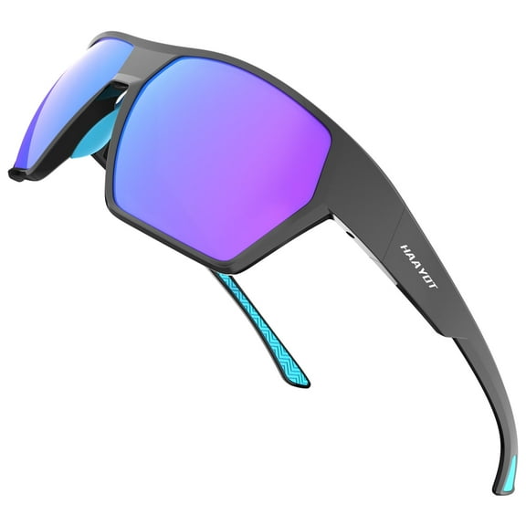 HAAYOT Sunglasses Polarized UV Protection Retro Trendy Designer Sun Glasses Men Women Sand Black & Deep Blue