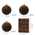 thumbnail image 3 of TETOU 12Pcs 3.15" Velvet Christmas Balls Flocked Christmas Tree Ornaments Christmas Tree Hanging Velvet Ornaments Ball for Christmas Holiday Wedding Party Home Decor(Brown), 3 of 7