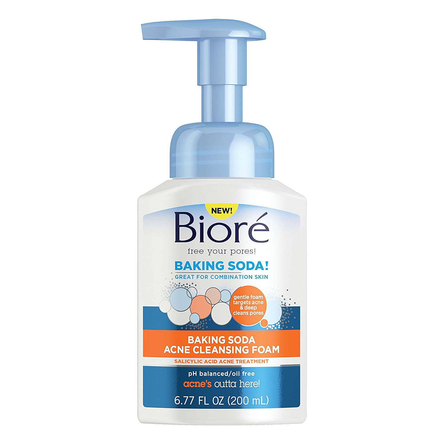 Biore Baking Soda Cleansing Foam, 6.77 Oz, 6 Pack