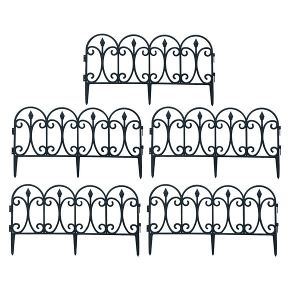 Boiiwant 5 Pcs Garden Border Edging Barriers Outdoor Splicing Decorative Fences