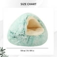 thumbnail image 4 of Cozy Cat Bed - Cozy Cocoon Pet Bed,Round Plush Fluffy Hooded Cave,Indoor/Outdoor,Waterproof & Washable,Calming Anti-Anxiety Design - 19.6 Inch,Grey, 4 of 9