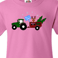 thumbnail image 4 of Inktastic Plaid Christmas Tractor With Cute Reindeer Youth T-Shirt, 4 of 5