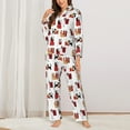 thumbnail image 3 of Wukai Cute Cat And Christmas Gift Print Women's Pajama Set - Soft Long Sleeve Sleepwear for Comfort and Style-Small, 3 of 9