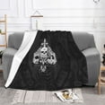 thumbnail image 2 of XMXT Throw Blanket, Skeleton Ace Symbol Print Machine Washable Blankets for Sofa, 40 x 30 inches Black, 2 of 9