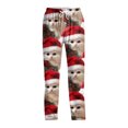 thumbnail image 3 of Fabrcox Christmas Slim Fit Pajama Pants for Men Fall Spring Wide Leg Baggy Elastic Waist Pj Pants with Pockets Casual Snowman Printed Drawstring Pajama Bottoms Vermilion S, 3 of 4
