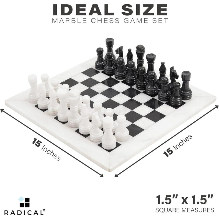 Master Series Weighted Plastic Chess Set with black & ivory pieces