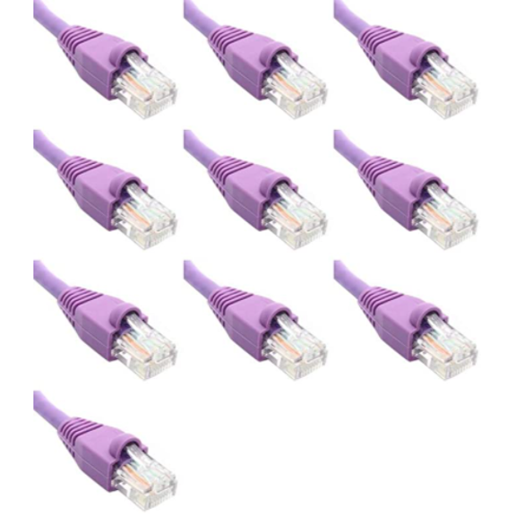14 Feet Cat6 Ethernet Network Patch Cables Purple RJ45 m/m (10 Pack)