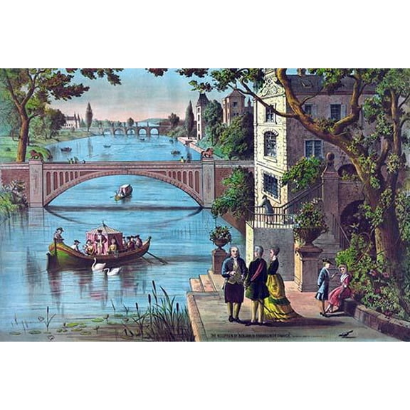 The Reception of Benjamin Franklin in France- Fine Art Canvas Print (20" x 30")