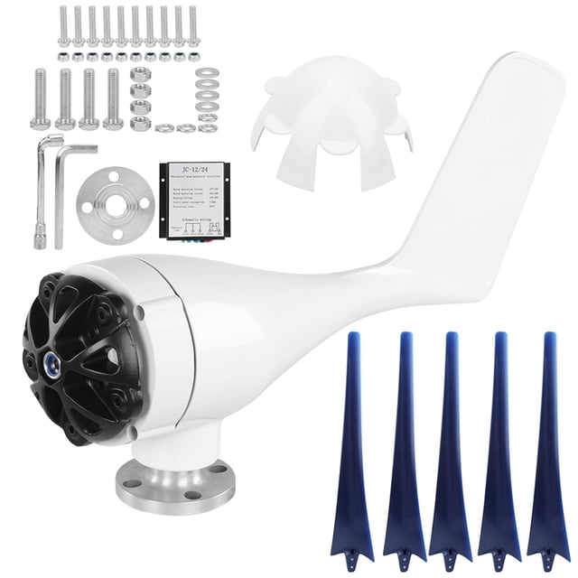 Compact Size Wind Turbines, 100W Wind Generator, Stable For Terraces, Cabins Strong Practicality Mobile Homes Charging Boats Blue,Black