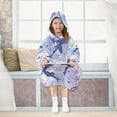 thumbnail image 7 of Angles Flying Stars Dreamy Color Flannel Wearable Blankets Hooded Design Long Sleeves Wrap Unisex for 3T-14Y M, 7 of 7