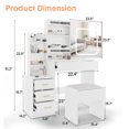 thumbnail image 4 of Gaderth Vanity Desk With Sliding LED Mirror And Power Outlet, Makeup Dressing Table With 4 Drawers, Storage Shelves And Stool, 3 Color Lighting Modes, Bedroom Vanity Set With USB Ports, 4 of 8