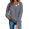 thumbnail image 2 of Ofreoo Women’s Printed Long Sleeve Sweatshirt, Crewneck Casual Pullover Top, 2 of 4