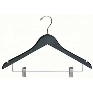 Order Black Plastic Heavy-Duty Combo Clothes Hanger With Chrome Hardware -  17