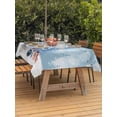 thumbnail image 2 of Outdoor Tablecloth with Umbrella Hole and Zipper, Blue Christmas Rectangle Table Cloth 54x80 Inch Waterproof Tablecloth, Gnomes Xmas Tree Snowflake Winter Gifts Picnic Table Cover for Patio Camping, 2 of 7