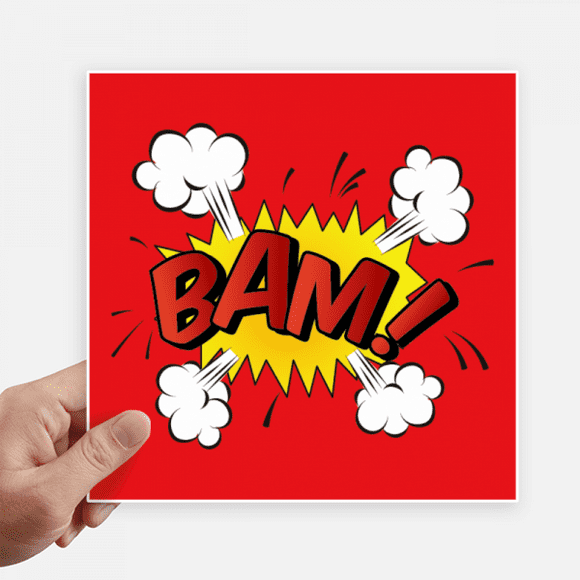 Boom Exclamation Spark Sticker Square 8inch Wall Suitcase Laptop Decal 4pcs