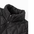 thumbnail image 4 of vdgthytj Winter Coats for Women Long Sleeve Full Zip Stand Collar Diamond Quilted Mid Length Puffer Jacket Winter Lightweight Casual Outerwear(Large,Black), 4 of 8