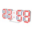 thumbnail image 1 of Abbracc USB LED Desk Wall Table Clock Red White+Red, 1 of 4