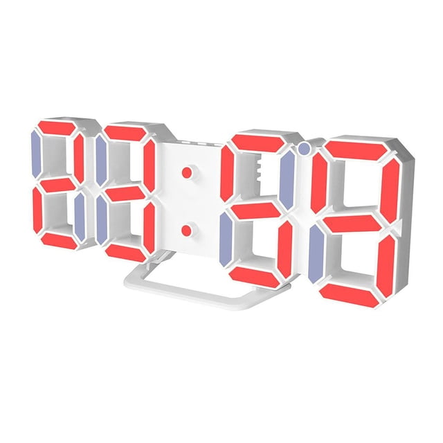 Abbracc USB LED Desk Wall Table Clock Red White+Red