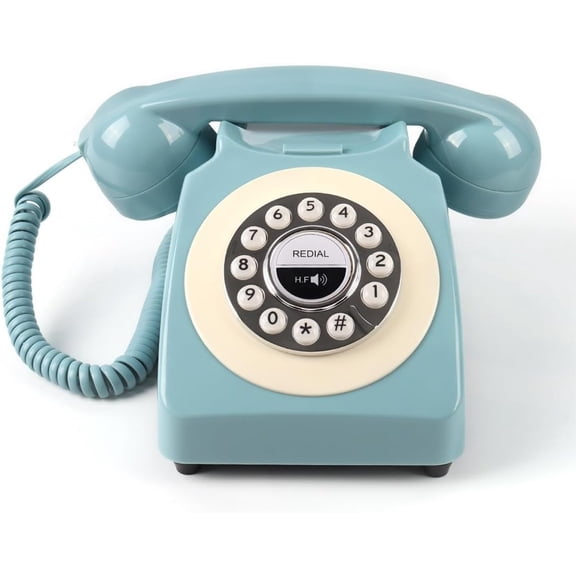 Bluetooth Landline Phone, Retro Home Phones for Landline, Classic Vintage Cordless Telephone Bluetooth Connection Speakerphone for Home House(Blue)1pcs