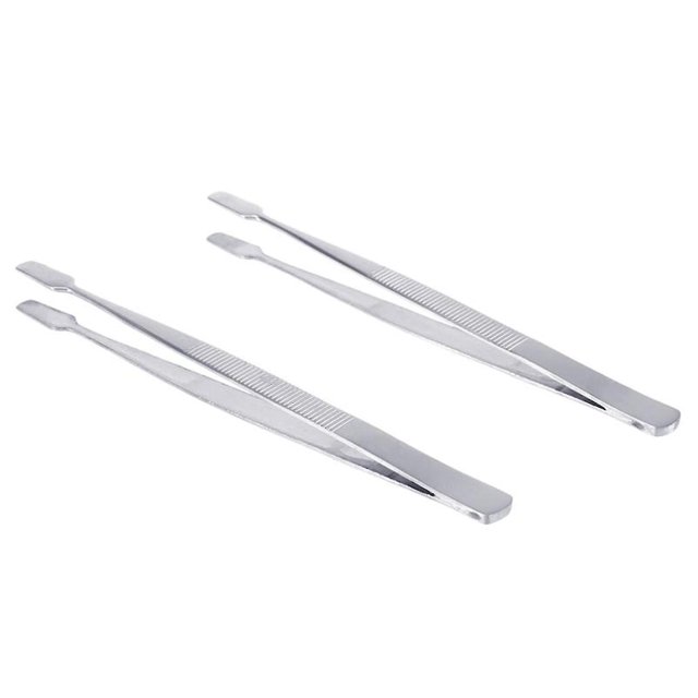 2pcs Tweezers, Banknotes, Coins, Commemorative Coins, Flat-head
