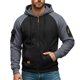 thumbnail image 3 of Ceisia Men's Long Sleeve Jacket Drawstring Full-Zip with Kanga Pocket Color Block Sweatshirts Casual Hoodies Dark Gray M Gift, 3 of 5