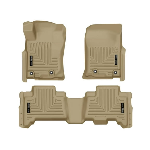 Husky Liners 99573 Weatherbeater Floor Mats Fit 2013-2024 Toyota 4Runner (w/w/o 3rd Row, Sliding Cargo Deck), 2014-2023 Lexus GX460 - Front/2nd Seat - Tan