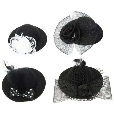 

4pcs Mesh Small Tops Hat DIY Tea Party Hats DIY Dress Up Costume Accessories
