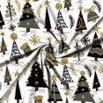 thumbnail image 6 of Christmas Shower Curtain, Black Gold Xmas Tree Pattern Grey Pine Tree Gifts Holiday Bath Curtain Waterproof Fabric with Hooks for Home Decor, 72Wx84H, 6 of 6
