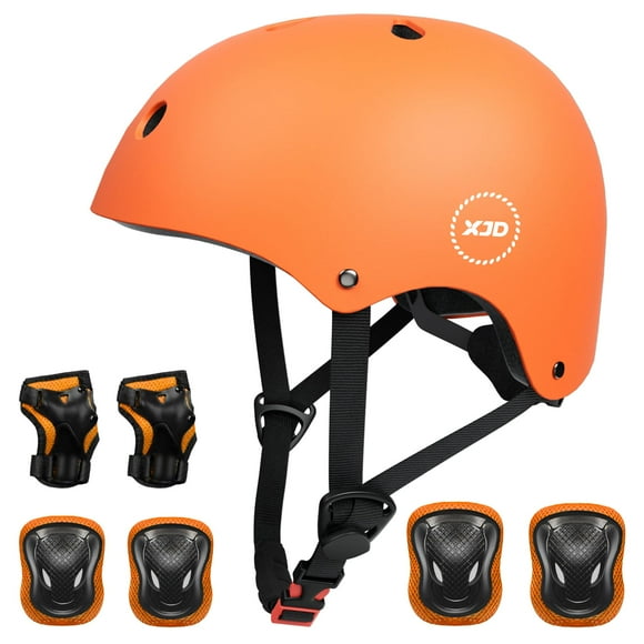 XJD Casco de bicicleta para niños, conjunto de equipo de protección multideportivo para niños de 3-5-8-14 años, con rodilleras y coderas, muñequeras para patines, ciclismo, monopatín, patinaje, scoote