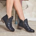 thumbnail image 3 of Oyedens Ankle Booties for Women Vintage Slouch Low Heels Wide Calf Short Boots Zip Work Combat Boots, 3 of 6
