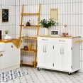 thumbnail image 4 of Costway 4-Door Rolling Kitchen Island Cart Buffet Cabinet w/ Towel Racks Drawers White, 4 of 10