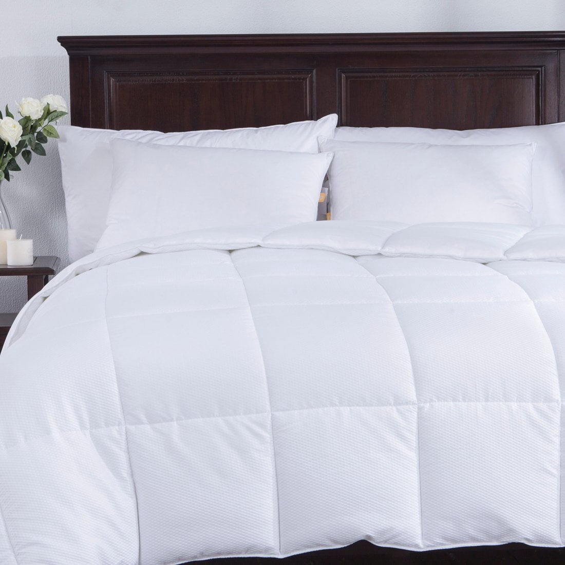 Puredown All Season White Down Alternative Comforter Duvet Insert, Peach Skin Fabric