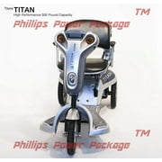Tzora - Titan - Folding Lightweight Scooter - 3-Wheel - Silver - PHILLIPS POWER PACKAGE TM - $500 VALUE
