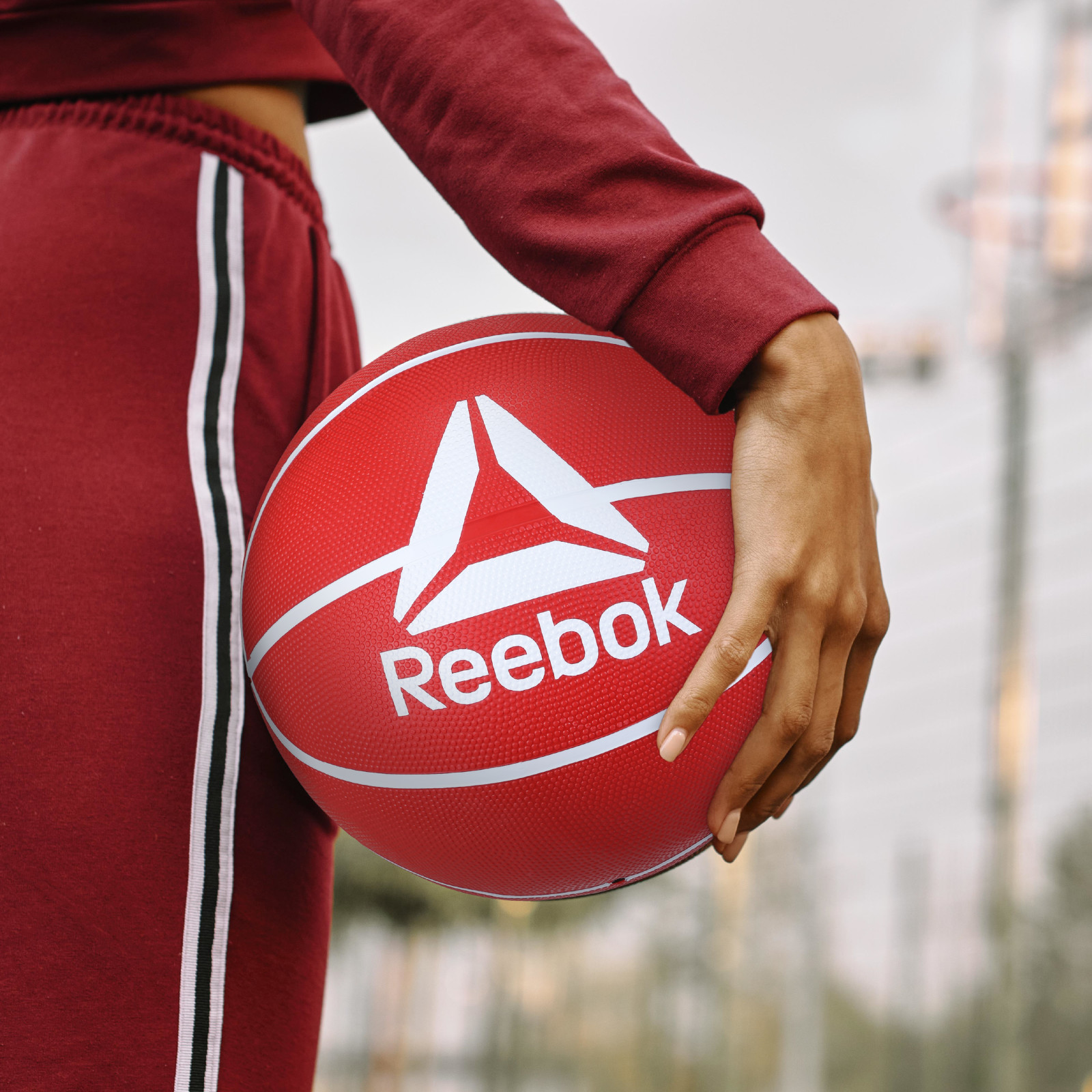 Reebok Size 6 Basketball with inflatable Pump - Durable Rubber Basketball for Indoor & Outdoor Play, Red – Official Size 6 Basketball for Adults and Teens