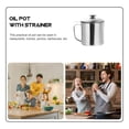 thumbnail image 3 of Bacon Grease Container Kitchen Oil Container Can with Strainer for Store Meat Frying Oil and Cooking Grease Storage (Silver Oil Container), 3 of 6