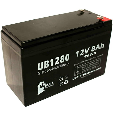 Compatible Best Technologies Fortress 1422 Battery - Replacement UB1280 Universal Sealed Lead Acid Battery (12V, 8Ah, 8000mAh, F1 Terminal, AGM, SLA) - Includes TWO F1 to F2 Terminal