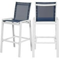thumbnail image 1 of Pemberly Row Modern Navy Outdoor Patio Mesh Barstool (Set of 2), 1 of 9