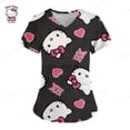 thumbnail image 3 of Ropa de mujer, camisetas de verano, camisetas de Hello Kitty, camisetas con cuello en V, camisetas con bolsillos, uniformes de enfermera, camisetas de hospital, camisetas para mujer 2023, 3 of 5